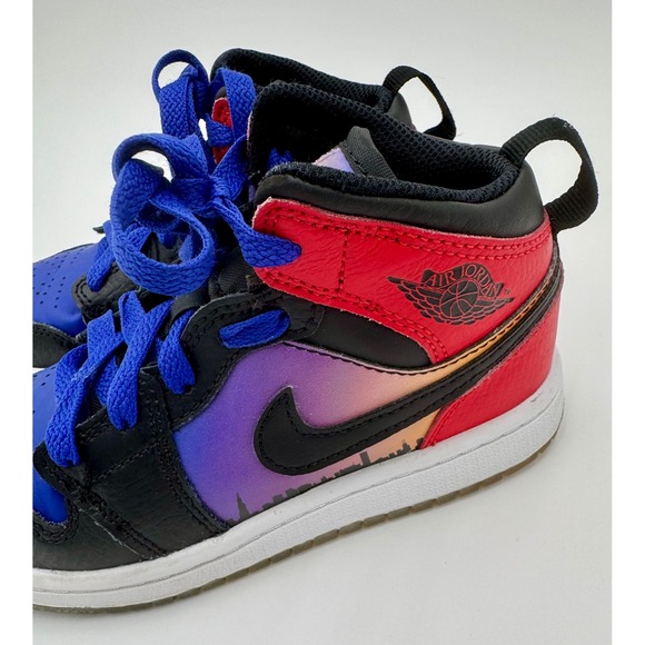 Jordan 1 Mid SE PS Size 12C Purple Blue Red Skyline Toddler Kids Sneakers - Picture 1 of 12